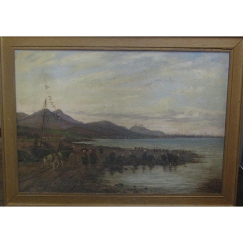 2236 - G Aikman (19th century British school) - Scottish coastal landscape with figures gathering seaweed, ... 
