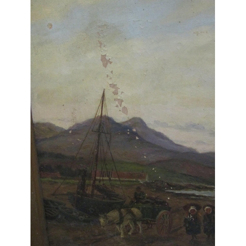 2236 - G Aikman (19th century British school) - Scottish coastal landscape with figures gathering seaweed, ... 