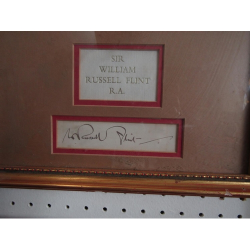 2237 - Sir William Russell Flint RA (British 1880-1969) - Shoulder length portrait of a man in military cap... 