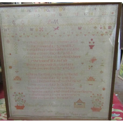 2238 - A late 19th century cross stitch needlework sampler by Hilda Annie Mary Jones aged 10 years, dated 1... 