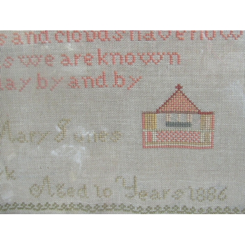 2238 - A late 19th century cross stitch needlework sampler by Hilda Annie Mary Jones aged 10 years, dated 1... 