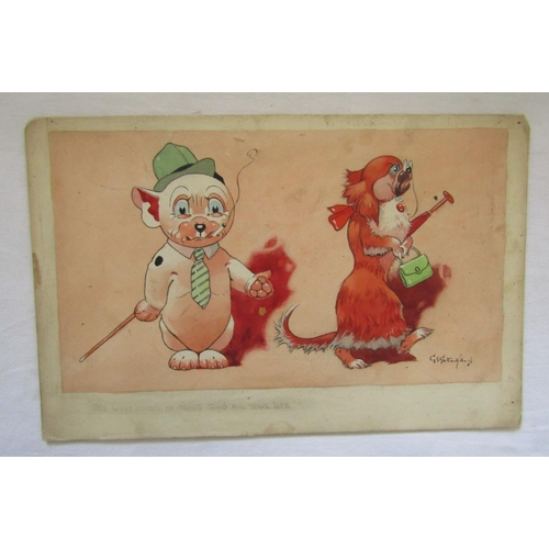 2317 - George E Studdy (British 1878-1948) - A study of Bonzo and a Pekinese - See What Comes Of Being Good... 