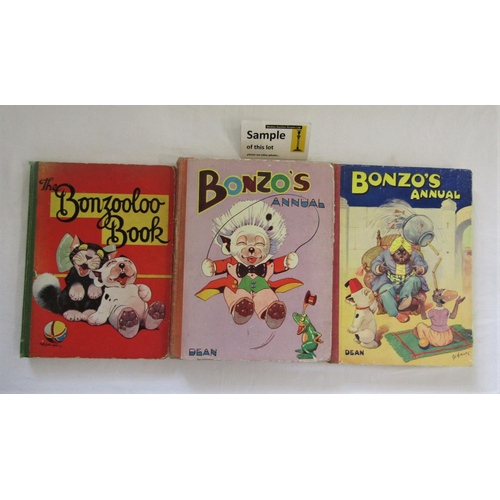 2318 - George E Studdy (British 1878-1948) - Two Bonzo story books - The Bonzooloo Book and three Bonzo ann... 