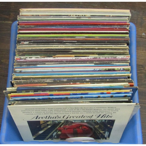 2352 - A box containing a mixed collection of vinyl LP's artists include Aretha Franklin, Joan Baez, Paul M... 