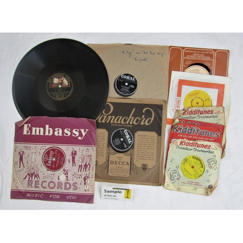 2356 - A tin box containing a collection of records including 78 rpm examples - Buddy Holly, The Crickets, ... 