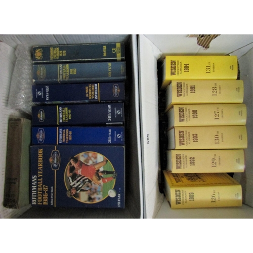 505 - A quantity of Rothmans Football Year Book's, various dates, six Wisden Cricketer's Almanacks 1989-19... 