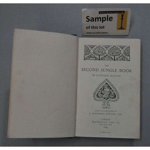 506 - the second Jungle Book by Rudyard Kipling, MacMillan & Co, 1895, blue cover with gilt decoration, to... 