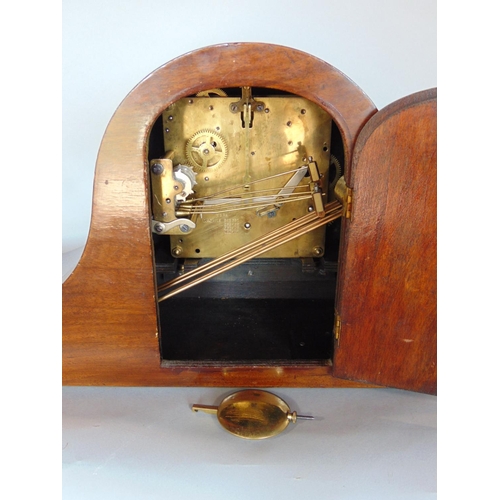 1191 - Three train Napoleon hat mantle clock by WE Grey of London, 52cm wide