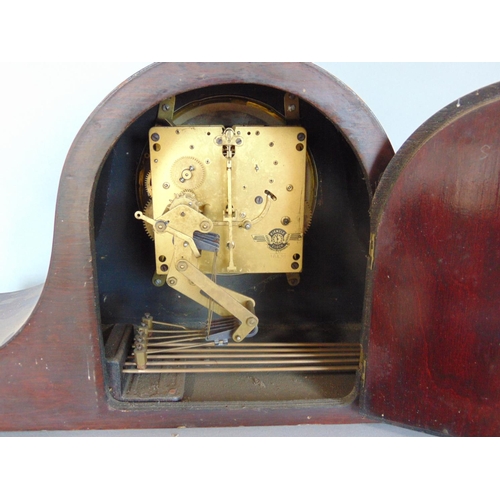 1192 - Four various mantle clocks to include a three train Napoleon hat example, two Edwardian oak clocks a... 