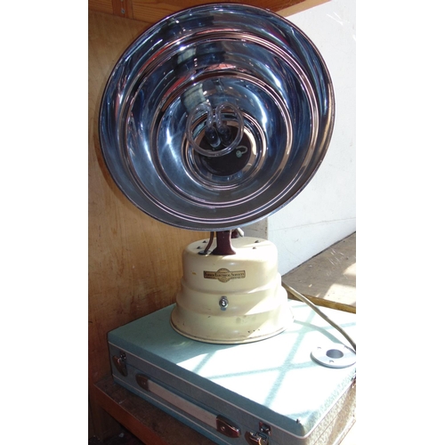 1424 - Barbara Electrical Services aluminium heat lamp, 55cm high approx, together with a further Russian p... 