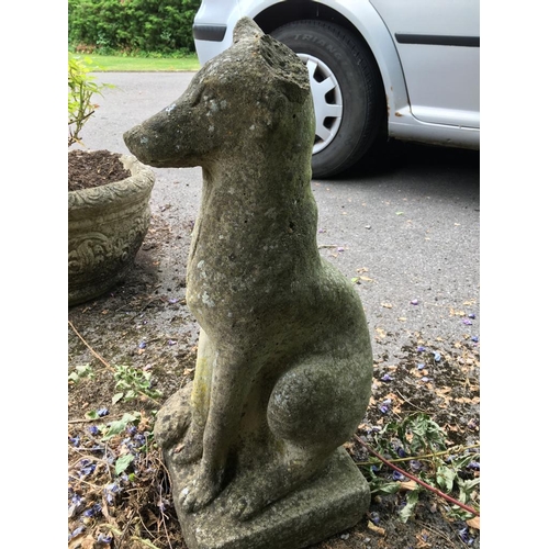 1681 - A weathered figure of a seated fox (lacks one ear), 60 cm high