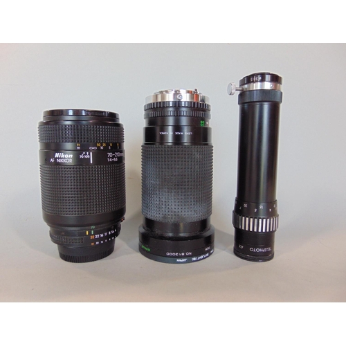 1455 - Sirus Mc auto zoom F=28-200 mm 1:4.0 - 5.6 lens, together with a further Niko 70-210 mm, 1:4-5.6 len... 