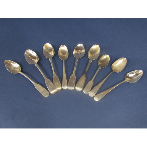 845 - A collection of various fiddle pattern teaspoons and three Old English pattern, 5ox approx