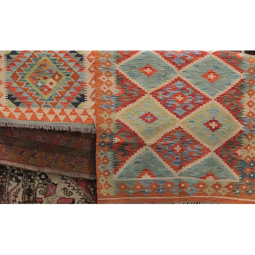 2381 - 2 Vegetable dye wool Choli Kelim 130 x 85 & 50 x 55 cm respectively