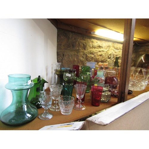 751 - A large mixed collection of various glassware to include a pair of Victorian opaline glass baluster ... 