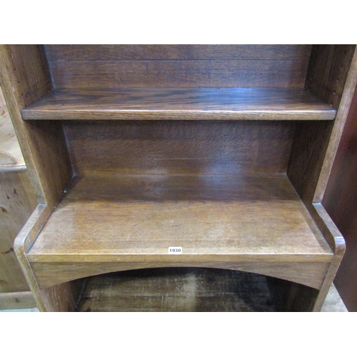 1930 - An early 20th century oak, floorstanding open bookcase of stepped form in the art deco style, with t... 