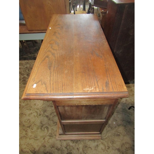 1946 - A 19th century carved oak side cupboard/buffet with portrait panels, scrolling acanthus and face mas... 