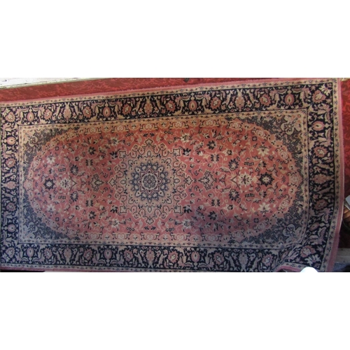 2421 - Pair of Belgian runners with alternating pink and blue medallion design, 160 x 85cm (2)