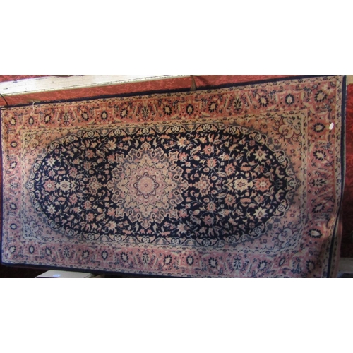 2421 - Pair of Belgian runners with alternating pink and blue medallion design, 160 x 85cm (2)