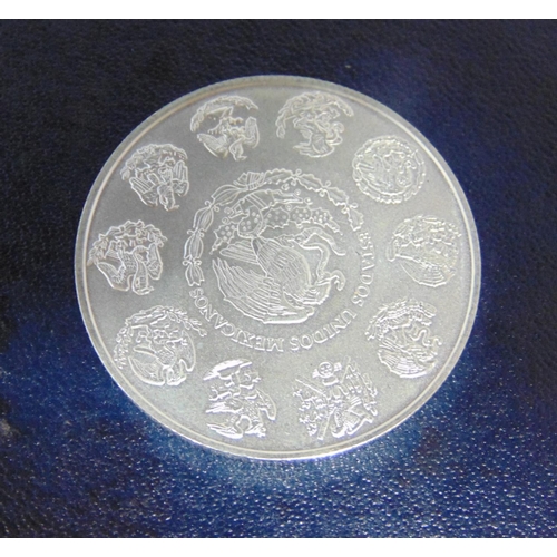 1151 - 2012 1oz silver White Stork 1,000 Yen coin, Japan 1987 1oz silver Eagle US coin in P.C.G.S. graded c... 