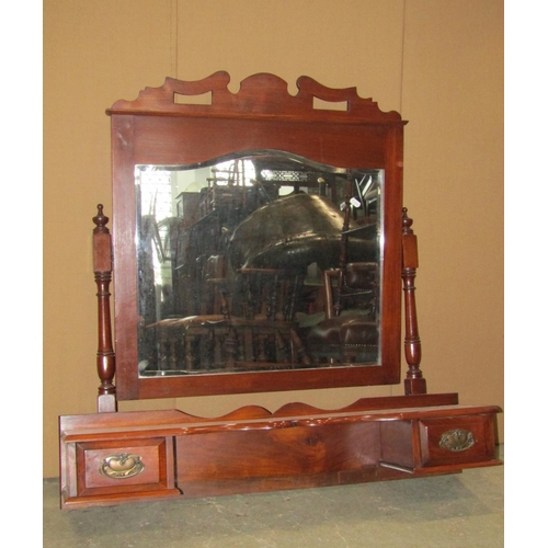 1859 - A Victorian mahogany bedroom chest with serpentine frieze enclosing a central over a flat fronted ch... 