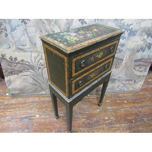 2191 - A late 19th century pine chest on stand, the chest of two drawers, raised on an open framework of sq... 