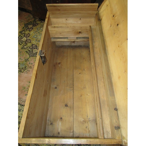 2080 - A substantial continental pine coffer with original painted floral detail, possibly Dutch, dated 179... 