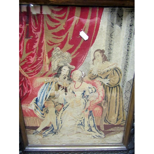 2137 - A Victorian carved oak fire screen with applied trailing floral rams mask, cherub and other panels (... 