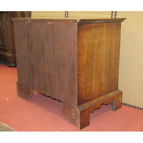 2151 - A mid-18th century style walnut and figured walnut chest of two long and two short drawers, the top ... 