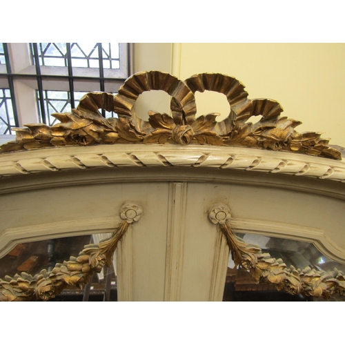 2157 - A painted armoire (of knockdown form) for ease of removal and fitting, the painted framework enclose... 