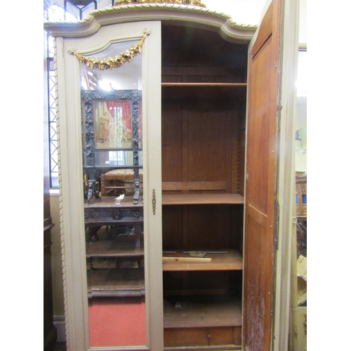 2157 - A painted armoire (of knockdown form) for ease of removal and fitting, the painted framework enclose... 