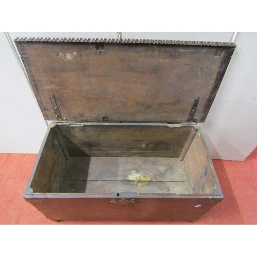 2159 - A 19th century hardwood Anglo-Indian coffer, with inset brass banded borders, 75cm wide