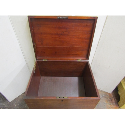 2183 - A Georgian mahogany cellarette of box form with brass carrying handles, raised on square cut support... 