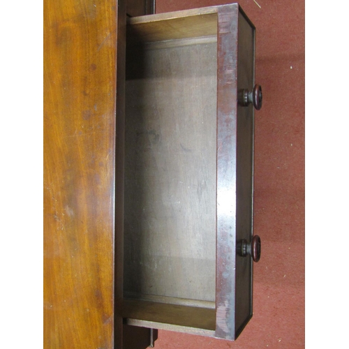 2192 - A good quality 19th century mahogany side table, with single piece top, over two frieze drawers with... 