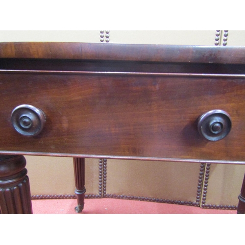 2192 - A good quality 19th century mahogany side table, with single piece top, over two frieze drawers with... 