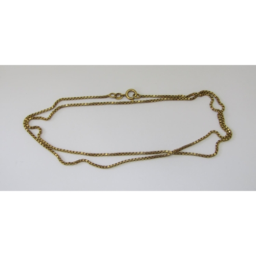 879 - 18ct box link chain necklace, 6.5g