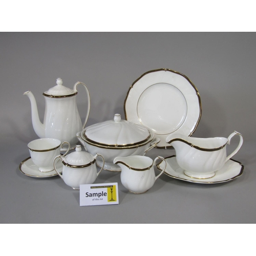 1096 - A quantity of Wedgwood Windsor Black pattern wares comprising tureen and cover, two graduated oval m... 