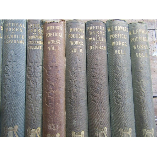 2904 - 23 volumes, Mid 19th century works on the poets, Pope, Milton, Bowles, Prior, Akensides and less kno... 