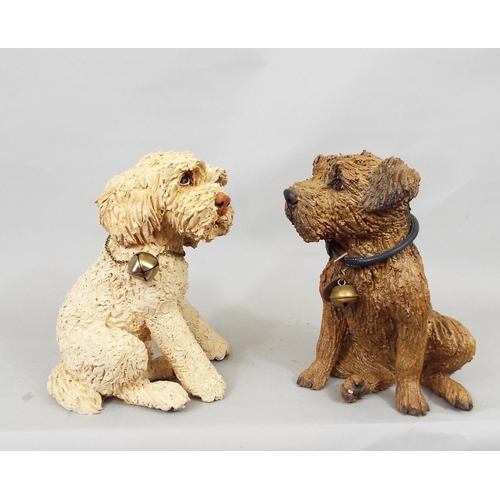 67 - Two studio pottery figures of terriers both by Joanna Cooke, 24cm max