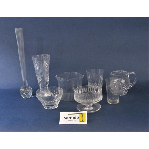 1154 - A large collection of various cut glassware including sundae glasses, tumblers, fruit bowls, jugs, e... 