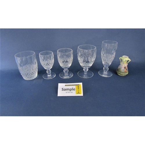 1157 - A collection of Waterford glasses comprising five tumblers, six large goblets, eight champagnes, fou... 