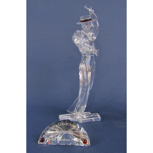 1158 - Swarovski crystal figurine of Antonio Magic of the Dance, with stand and plaque, by Martin Zendron, ... 