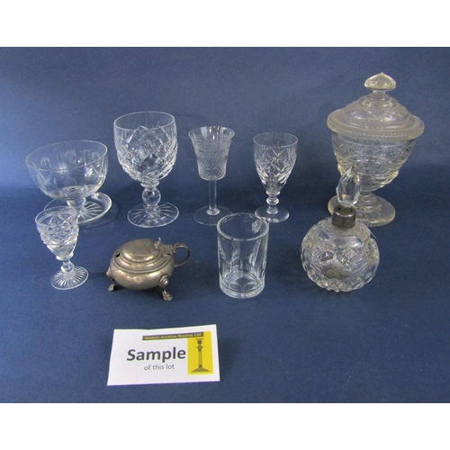 1164 - A mixed collection of various glassware to include sherries, goblets, etc, together with a further e... 