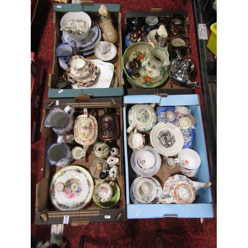 1064 - A quantity of 19th century and later ceramics including two hollow cast model Pugs, copper lustre ju... 