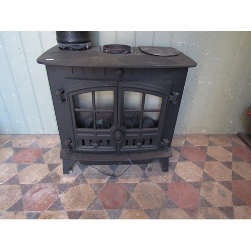 2087 - A Hunter cast iron electric faux wood burning stove