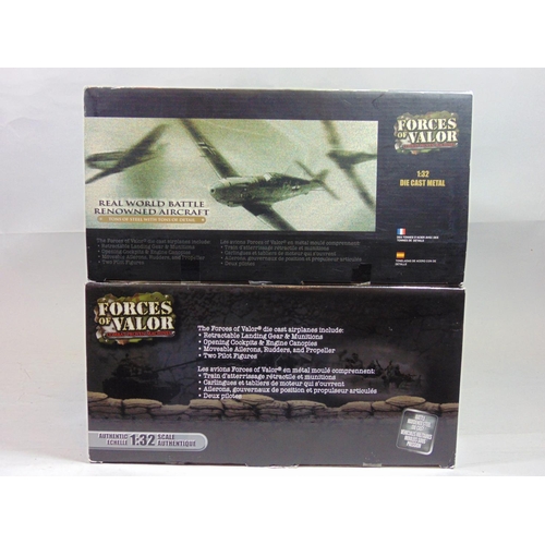 2 Unimax Forces of Valour boxed model aircraft, die-cast, 1:32 scale; UK Spitfire  MK IX No 132 Wing