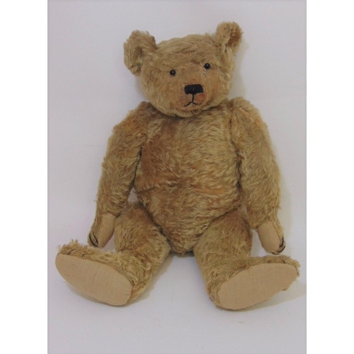 69 - An early bear, circa 1930's, probably Merrythought, with boot button eyes, a weak growl, golden moha... 