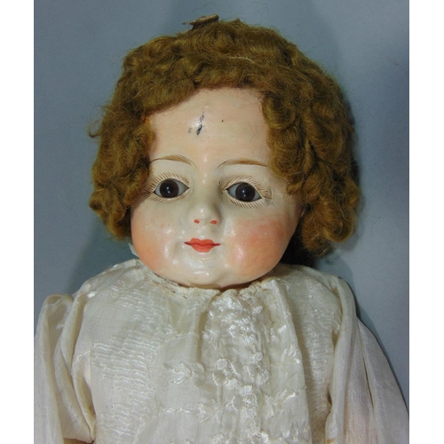 102 - 2 early 20th century dolls;  Gebruder Knoch 205 bisque shoulder-head character doll, circa 1910, wit... 