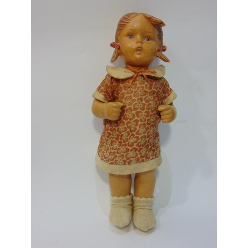 108 - 9 small 20th century dolls including 1960's Goebel/ Hummel puppee girl, probably rubber, height 28cm... 