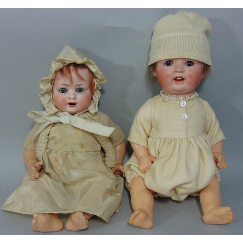 93 - 3 small German bisque head dolls with bent limb composition bodies including a Bahr & Proschild doll... 